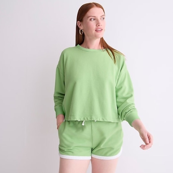 J crew University terry cropped crewneck sweatshirt - Picture 4 of 6